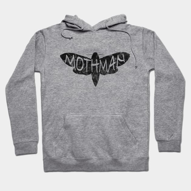 Mothman - Point Pleasant WV Mothman Figure Moth Man Cryptozoology Legend Design Hoodie by Get Hopped Apparel